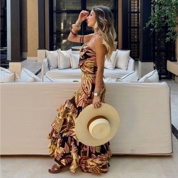 Zara LINEN TROPICAL PRINT STRAPLESS TOP. Multicoloured. Size XS. New with Tags. - Picture 5 of 10